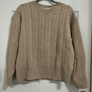 Almina Concept Cable Knit Crewneck Sweater